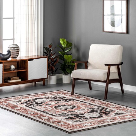 Nuloom Deanna Distressed Traditional Medallion Cotton Blend Area Rug 4ft x 6ft KKPX05A-406